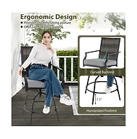 Boyel Living Outdoor Pe Wicker Swivel Bar Stools Set of 2 Counter Height Patio Chairs with Back