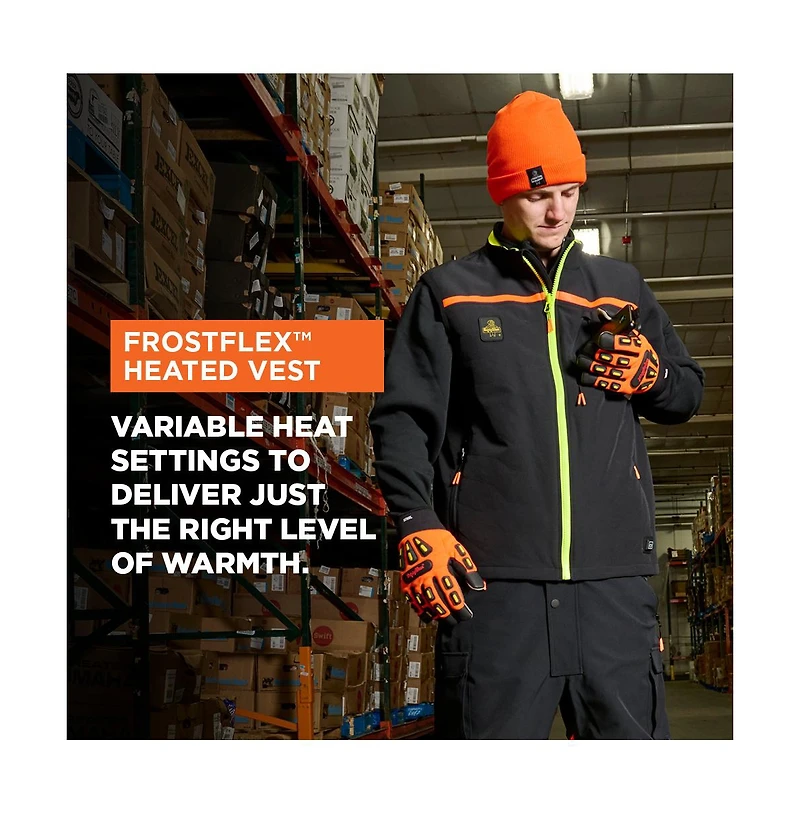 RefrigiWear Men's FrostFlex Heated Vest – 3-Level Heat, 8-Hr Battery & Water-Repellent Stretch Shell