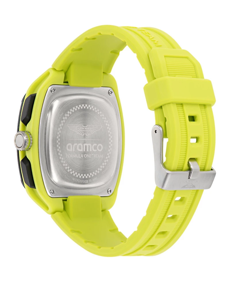 Aston Martin F1 Men's Ovr Chronograph Date Quartz Light Green Silicone Watch 44mm