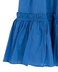 Rare Editions Girls' 7-16 Woven Smocked Bodice 2-Tier Skirt Dress