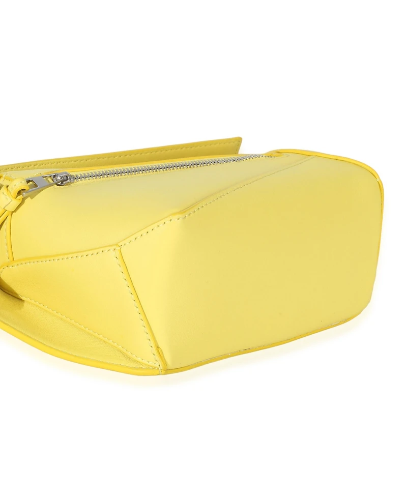 Pre-Owned Loewe Yellow Calfskin Mini Puzzle Edge Bumbag