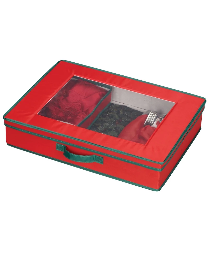 Household Essentials Flatware Storage Box, Windowed Lid and Front Handle