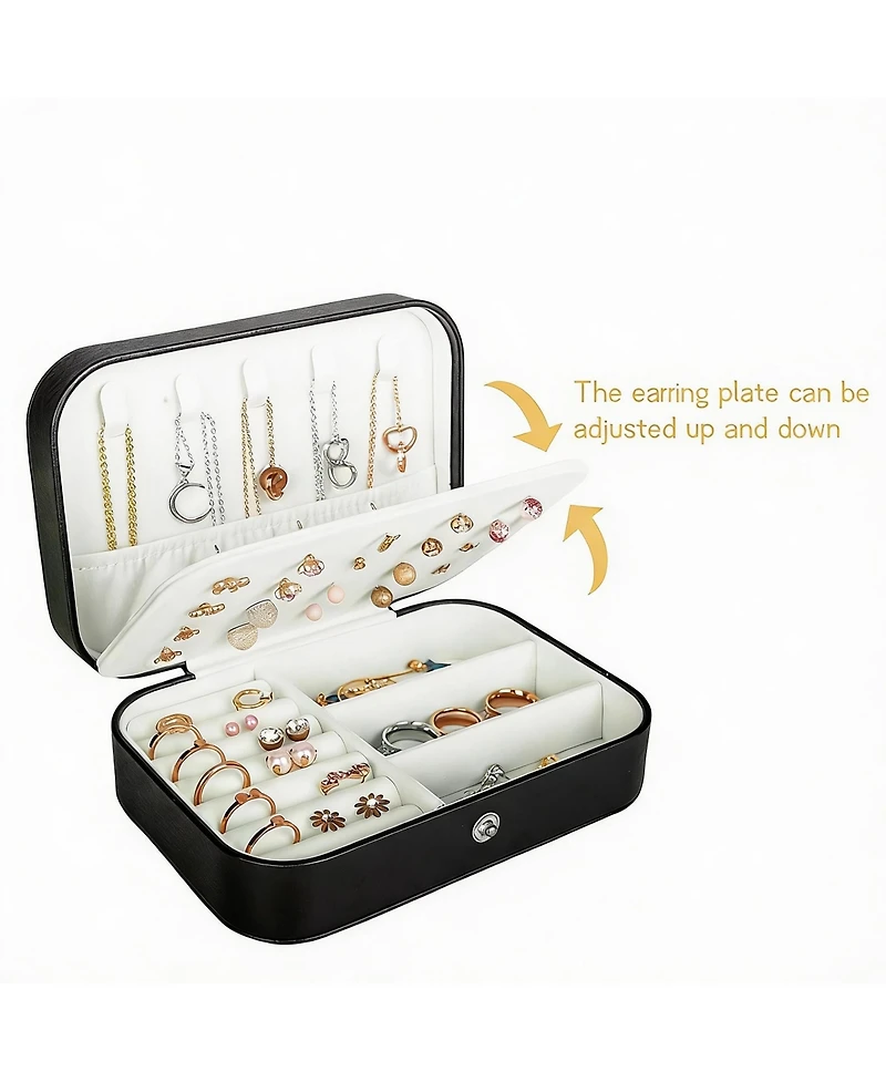 Yigii Pu Leather Mini Jewelry Box for Women