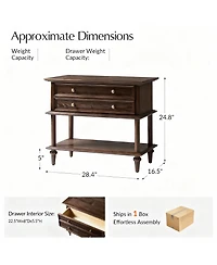 Yigii Drawer & Open Shelf Farmhouse Nightstand