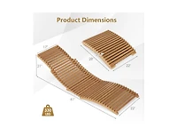 Clihome Teak Wood Patio Folding Chaise Lounge Chair with Slatted Seat