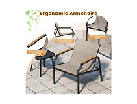 Boyel Living 3 Piece Outdoor Chair Set with Breathable Fabric Seat and Armrests