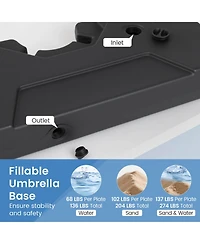 Costway 274 Lbs Cantilever Patio Umbrella Base with Handles, Weighted Base for Outdoor
