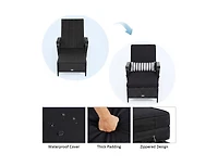 Boyel Living Patio Wicker Chaise Lounge Chair with Pillow and Adjustable Backrest with Cushion