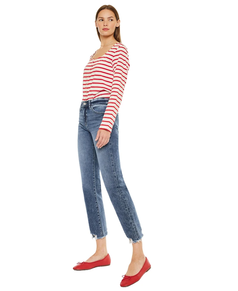 KanCan Essential Women's Kathrine High Rise Slim Straight Jeans