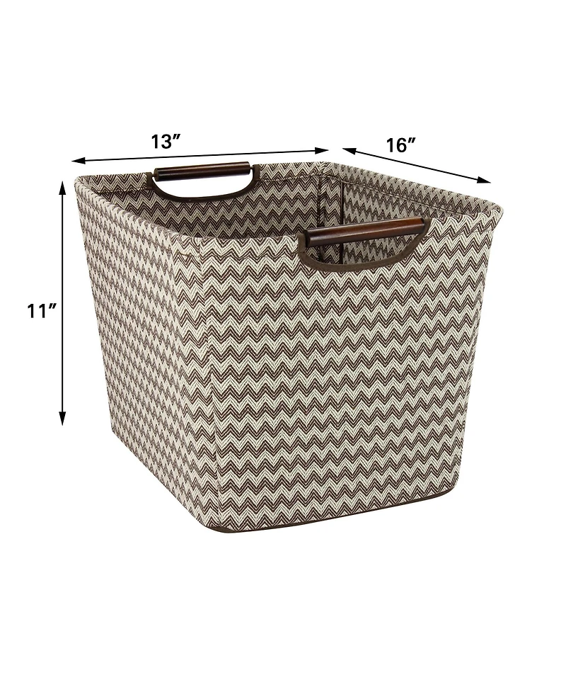 Household Essentials Medium Tapered Soft-Side Storage Bin with Wood Handles