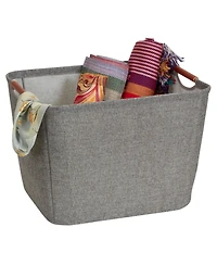 Household Essentials Medium Tapered Soft-Side Storage Bin with Wood Handles