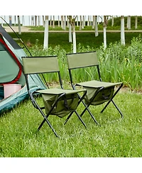 Clihome 2-Piece Folding Outdoor Chair with Storage Bag