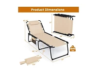 Boyel Living 4 Position Folding Lounge Chaise with Adjustable Backrest and Footrest