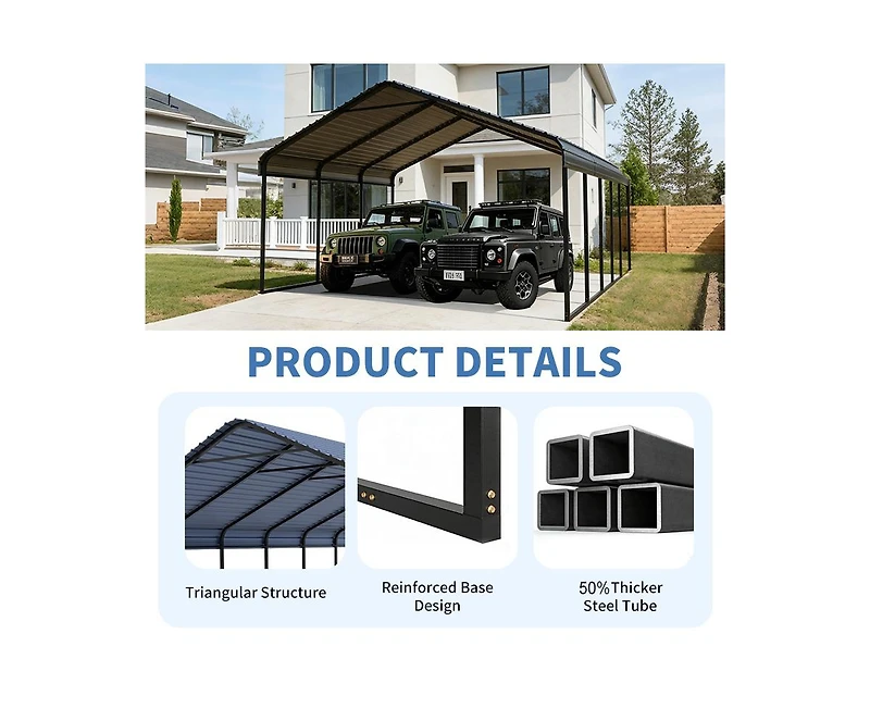 Mondawe 20 by 20 feet Carport Shelter