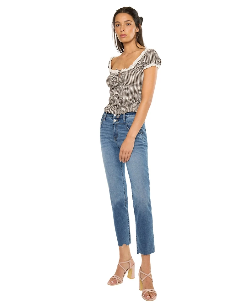 KanCan Essential Women's Kathleen High Rise Slim Straight Jeans