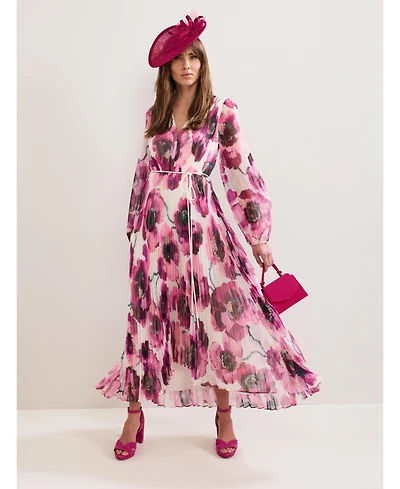 Phase Eight Women's Natalia Floral Pleated Maxi Dress