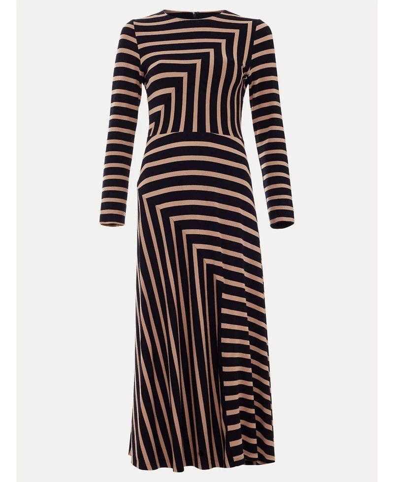 Phase Eight Women's Mia Stripe Long Sleeve Midi Dress