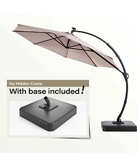 Boyel Living 11Feet Cantilever Patio Umbrella with Led Strip - Adjustable Arm, Uv Protection, Wind-Resistant for Outdoor Use