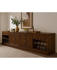 Amren 65" 4 Door Console and Open Bases with Drawers