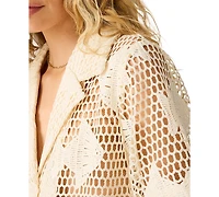 Steve Madden Women's Sandra Short-Sleeve Fish Lace Top