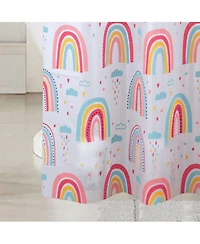 Rt Designers Collection 90GSM Peva Glit Printed Rainbow Shower Curtain