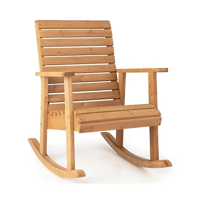 Boyel Living Outdoor Fir Wood Rocking Chair with High Backrest