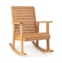 Boyel Living Outdoor Fir Wood Rocking Chair with High Backrest