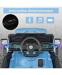 Mecale 12V Kids Ride on Truck Car with Remote Control Threaded Wheels and 3 Speeds
