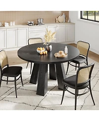gaomon Dining Table for 4, 47 Inch Kitchen Table, Round Room with Sturdy Base Room, (Table Only)