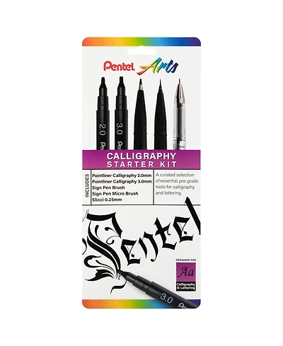Pentel Arts Calligraphy Starter Kit, 5-pk