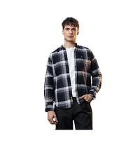 Campus Sutra Men's Onyx Pixelated-Check Relaxed Shirt