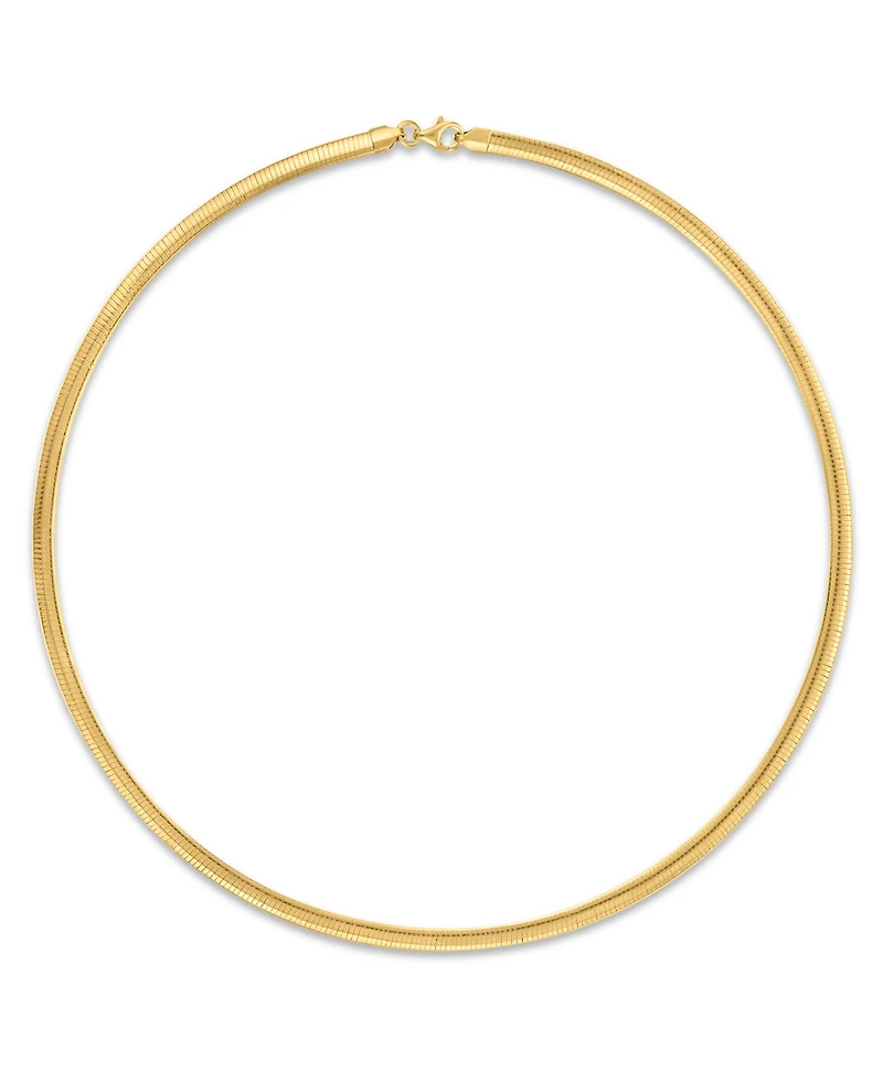 Macy's Double Sided Reversible Omega Necklace in 14k Gold Over Sterling Silver & Sterling Silver
