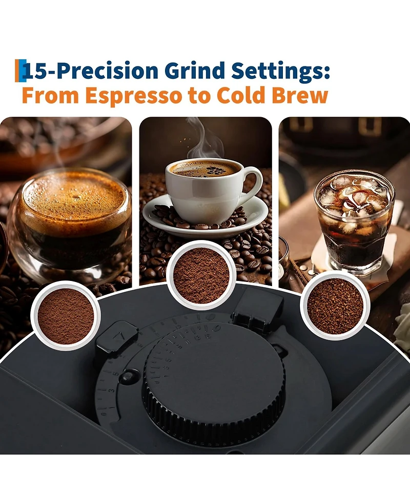 gaomon Automatic Coffee Machine with Built-in Grinder and Milk Frother, One-Touch Operation
