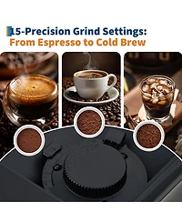 gaomon Automatic Coffee Machine with Built-in Grinder and Milk Frother, One-Touch Operation