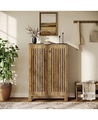 Tribesigns Shoe Cabinet with Doors, 5-Tier Shoe Storage Cabinet, Wooden Entryway Shoe Rack Organizer