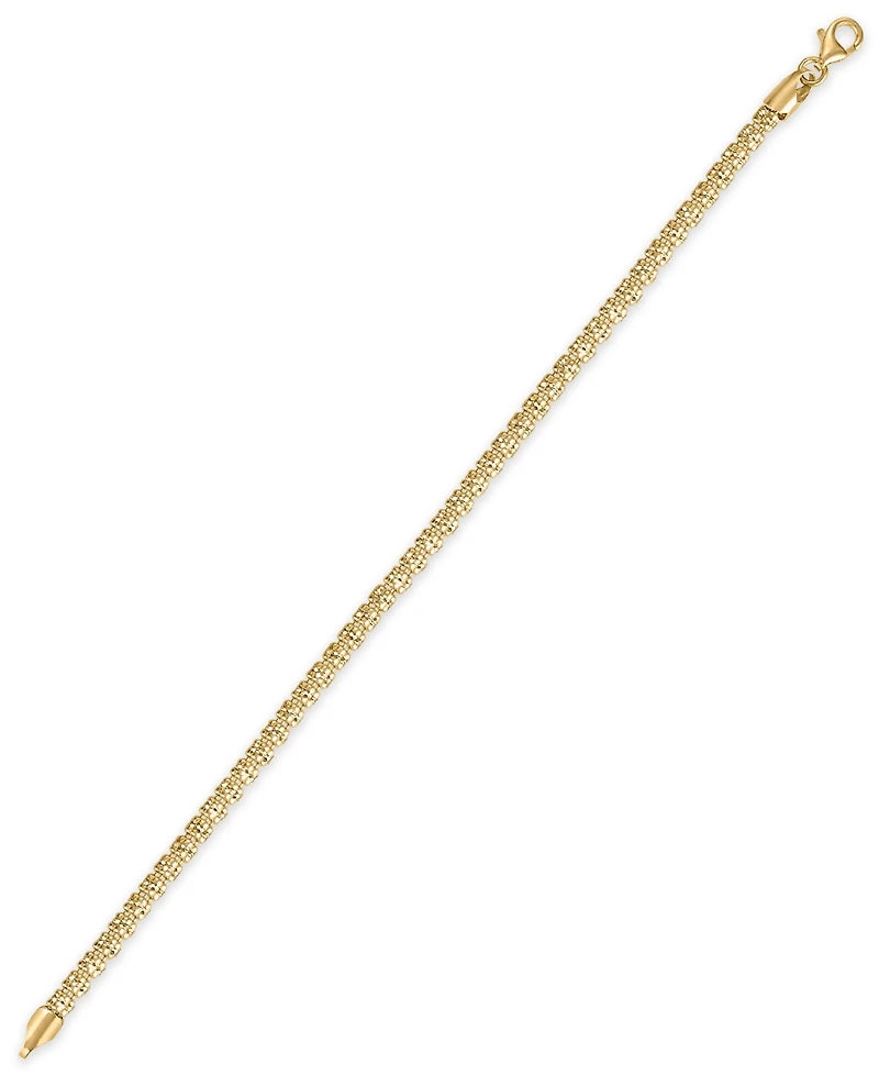 Macy's Men's Diamond-Cut Ice Chain Bracelet in 14k Gold over Sterling Silver
