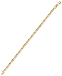 Macy's Men's Diamond-Cut Ice Chain Bracelet in 14k Gold over Sterling Silver