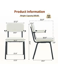Streamdale Furniture Huggable Velvet Dining Chairs with Metal Legs, Set of 2