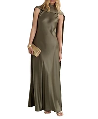 Reiss Women's Satin Cape Maxi Dress