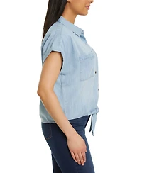 Gloria Vanderbilt Women's Jasmina Tie-Front Shirt