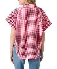 Gloria Vanderbilt Women's Austin Gingham Print Short-Sleeve Top