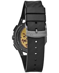 Bulova Men's Chronograph Curv Black Rubber Strap Watch 44mm 98A162
