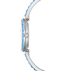 Swarovski Matrix Bangle Swiss Crystal Bracelet Blue Stainless Steel Watch 25 x 25mm