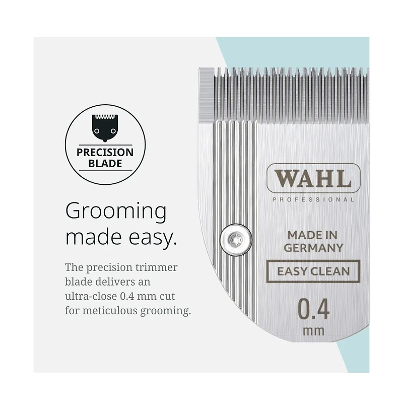 Wahl Pro Animal Easy Clean Trimmer Blade for cat & dog grooming, compatible with Vetiva Mini & BravMini+, 0.4 mm cut length.