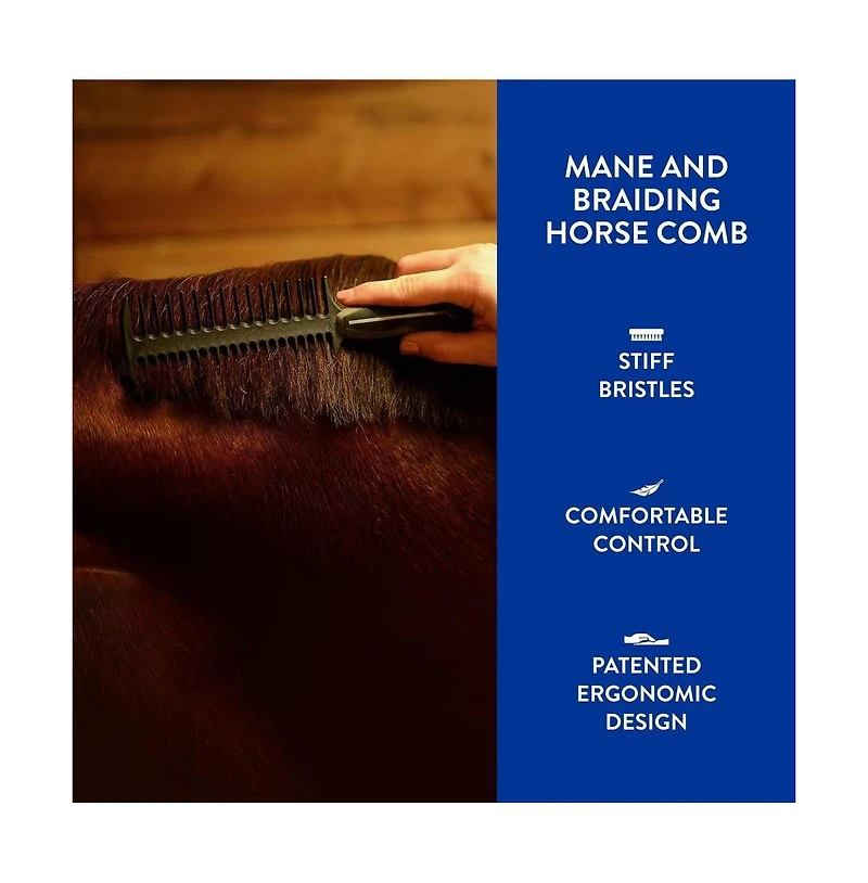 Wahl Professional Animal Equine Grooming Mane and Braiding Horse Comb - Mane and Tail Brush - Ergonomic Horse Combs