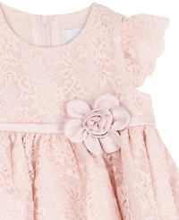 Rare Editions Baby Girls' Short-Sleeve Dress with Diaper, 2-Piece Set