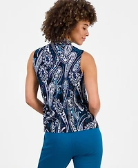 Kasper Women's V-Knot-Neck Sleeveless Blouse