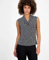 Kasper Women's Cowl-Neck Cap-Sleeve Blouse