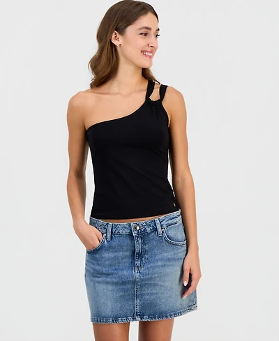 Guess Women's Off-Shoulder Asymmetric One-Shoulder Knit Top