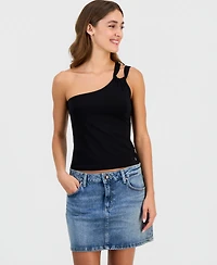 Guess Women's Off-Shoulder Asymmetric One-Shoulder Knit Top